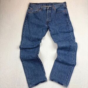 Levis 501 Y2K 2000's  Jeans Mens 34x32 Distressed Faded  Grunge Denim
